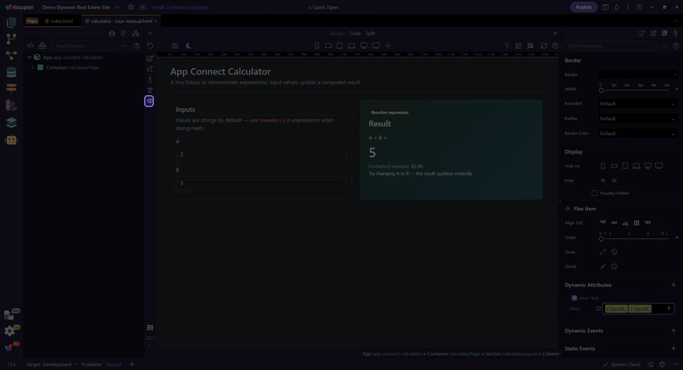 Screenshot: Switch to Preview mode