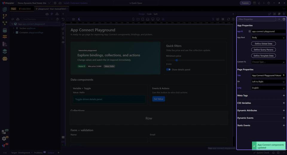 Screenshot: Show/Hide toggles visibility