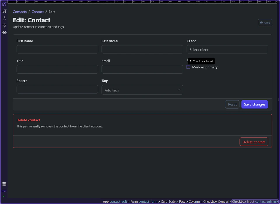 Screenshot: Boolean state must restore the intended choice, not just a checked box