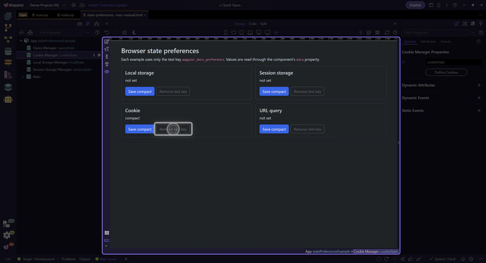 Screenshot: Remove only the test preference