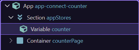 Screenshot: Variable component