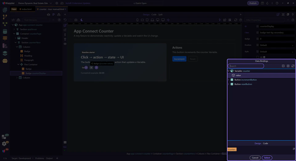 Screenshot: Data tree (scope browser)
