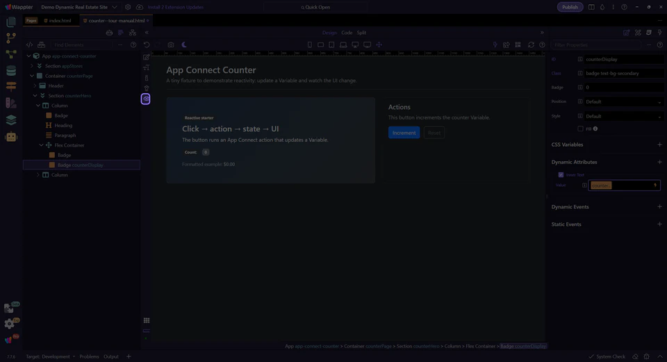 Screenshot: Switch to Preview mode