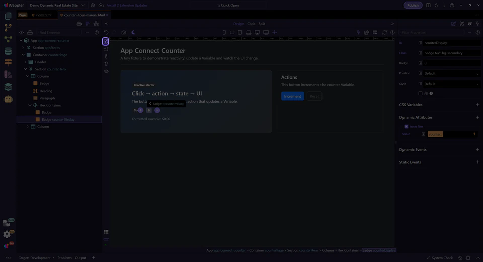 Screenshot: Return to Edit mode