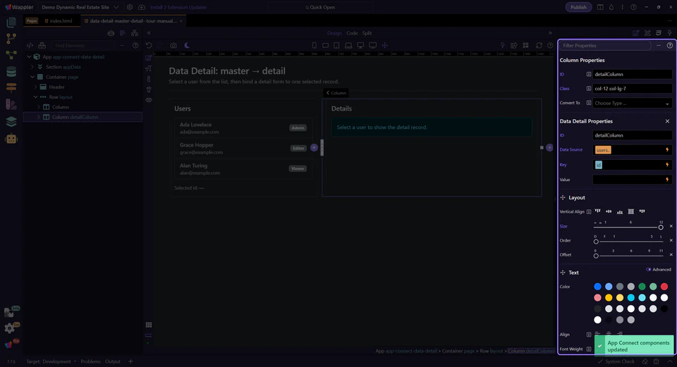 Screenshot: Orient yourself in Properties panel