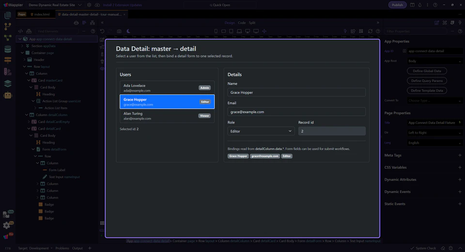 Screenshot: Try editing a field
