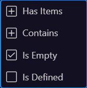 Screenshot: Submenu entries (specific formatters)