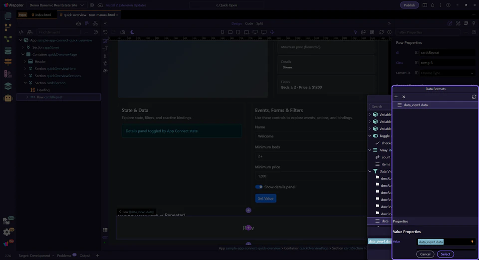 Screenshot: Formatter options (Properties)