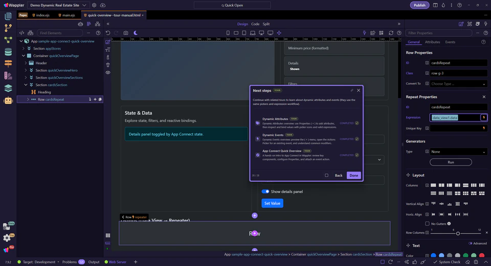 Screenshot: Next steps
