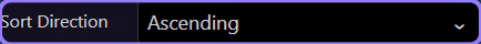 Screenshot: Sort direction