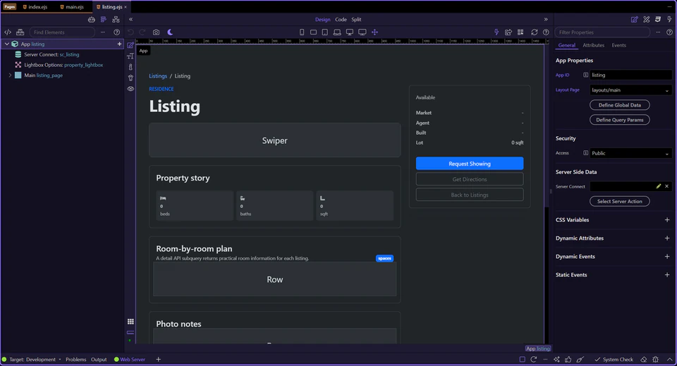 Screenshot: Listing detail editor is ready