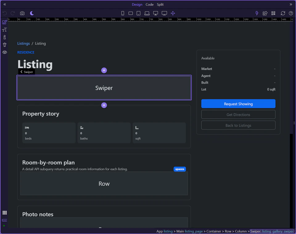Screenshot: Listing gallery swiper