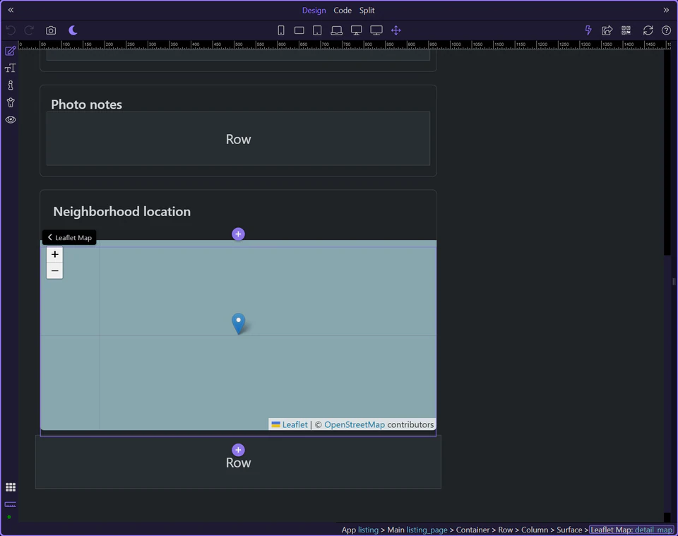Screenshot: Detail map
