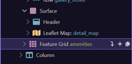 Screenshot: Amenities repeat