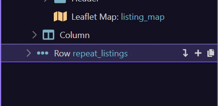 Screenshot: Repeated listing cards