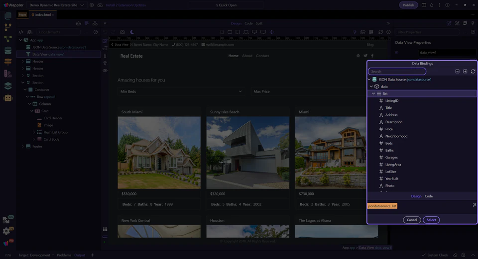 Screenshot: Data Picker overview