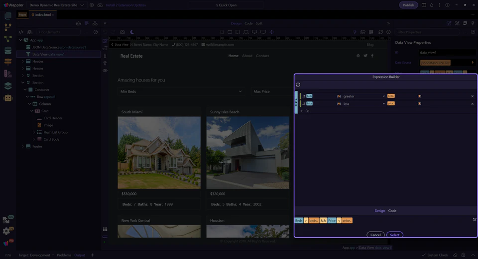 Screenshot: Expression Builder
