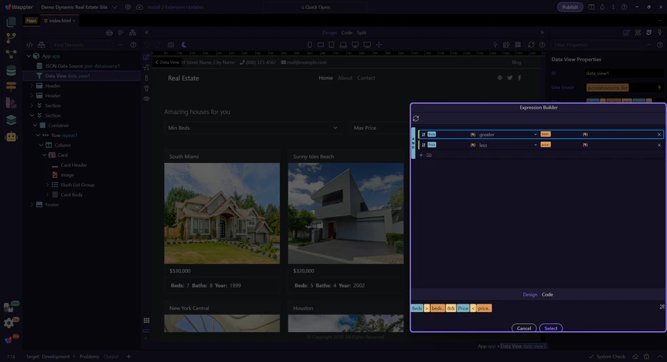 Screenshot: Rule parts
