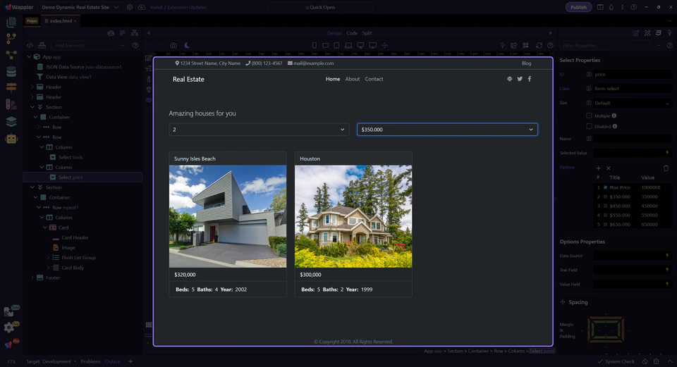 Screenshot: Example Max Price value
