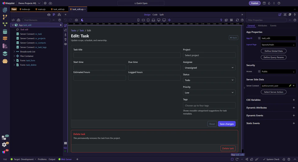 Screenshot: Edit forms must restore state before the user edits