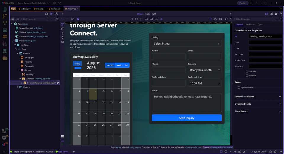 Screenshot: Organize events in a calendar source