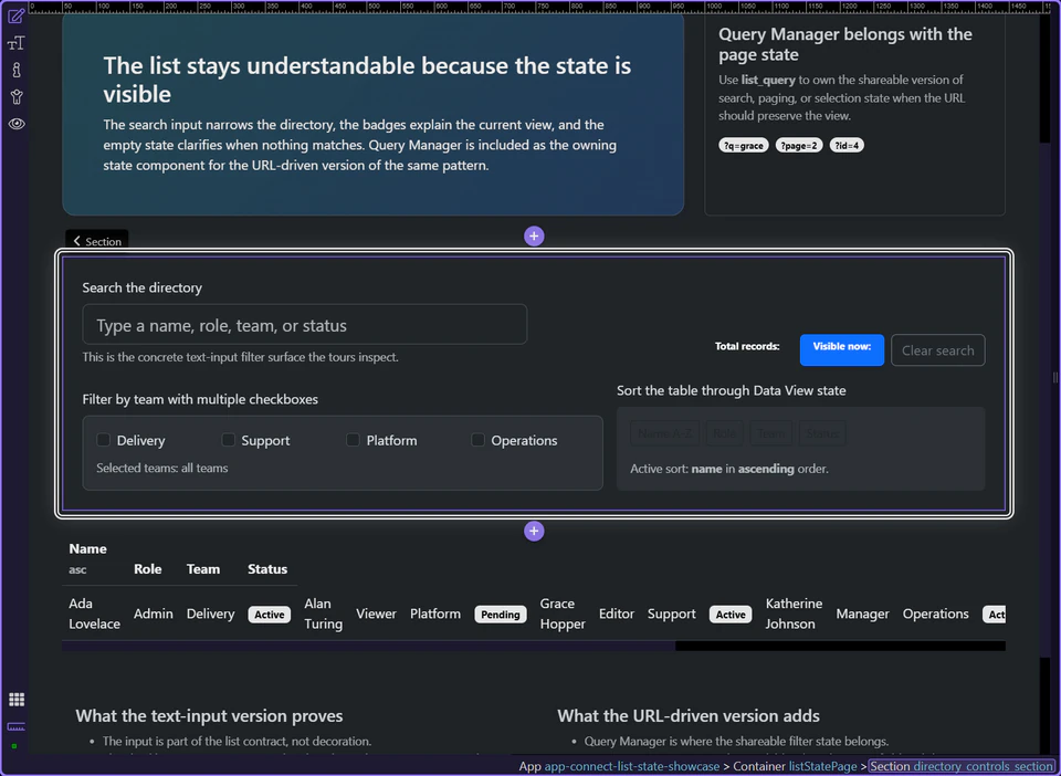 Screenshot: The list should confirm the filter impact immediately