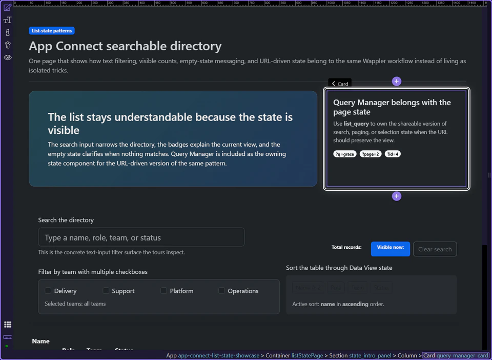 Screenshot: The page should show what kind of URL state belongs here