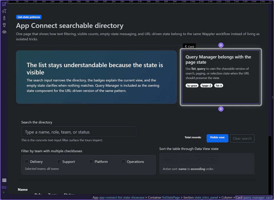 Screenshot: Continue into nearby list-state patterns