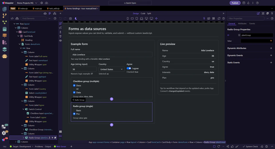 Screenshot: Prefer changed/updated for "latest" values