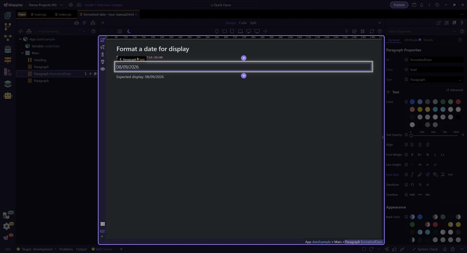 Screenshot: Check the output and source
