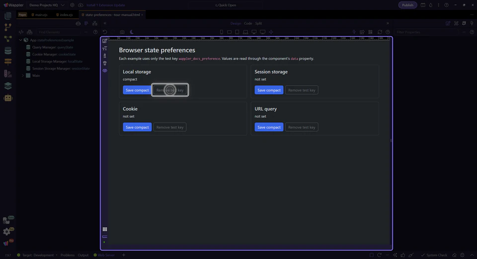 Screenshot: Remove only the test preference
