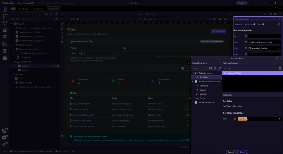 Screenshot: Dynamic Events
