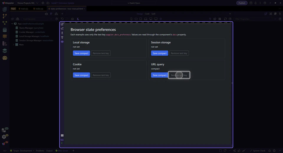 Screenshot: Remove only the test preference