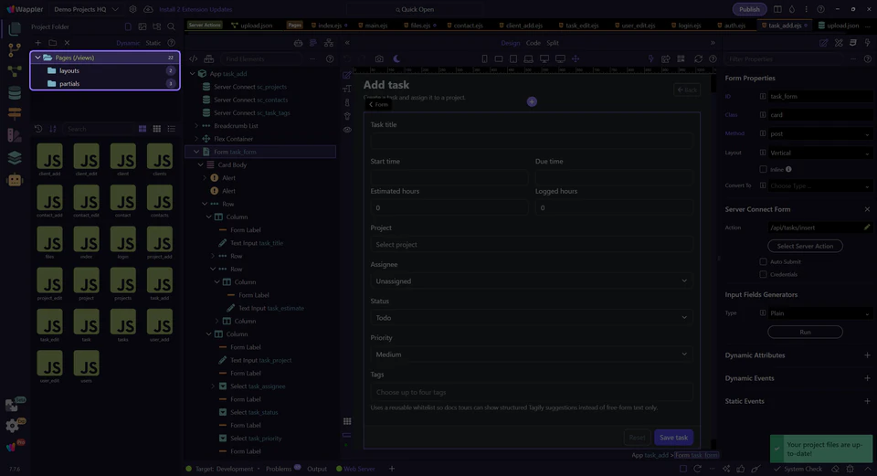 Screenshot: Pages Manager overview