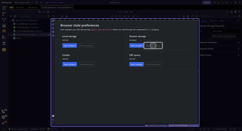 Screenshot: Remove only the test preference