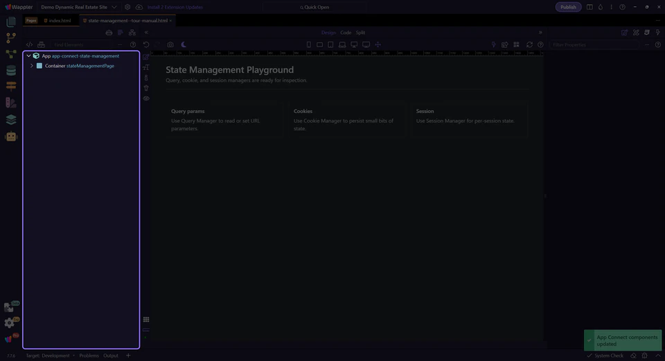 Screenshot: Where you’ll work in Wappler