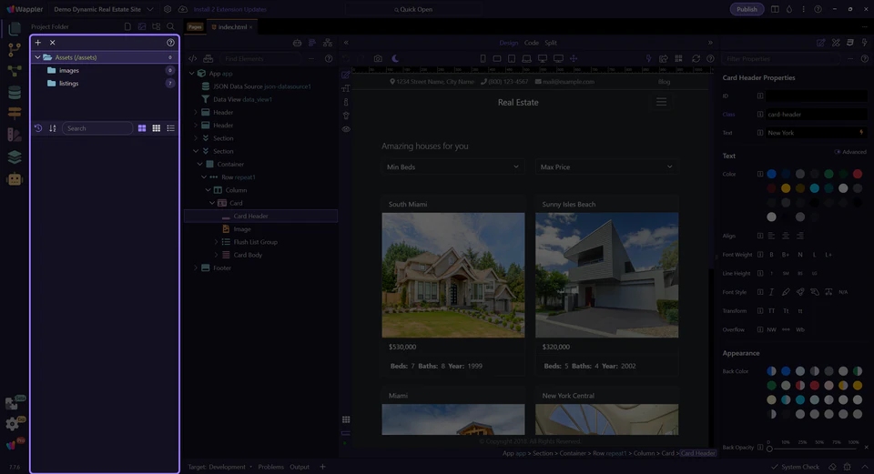 Screenshot: Assets Manager Overview