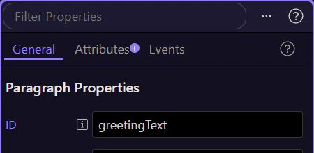 Screenshot: Bind a paragraph to the response
