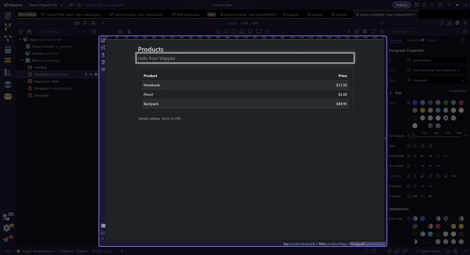 Screenshot: Check the request and visible result