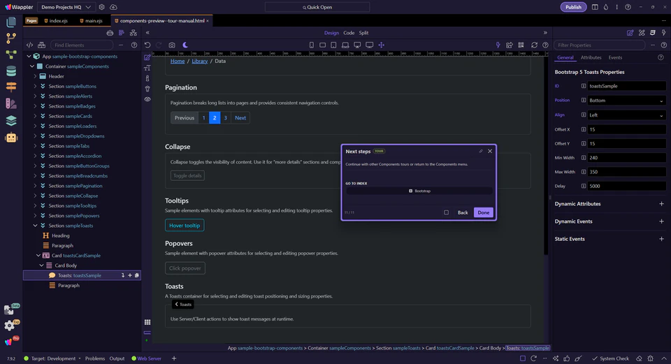 Screenshot: Next steps