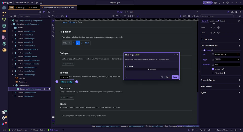 Screenshot: Next steps