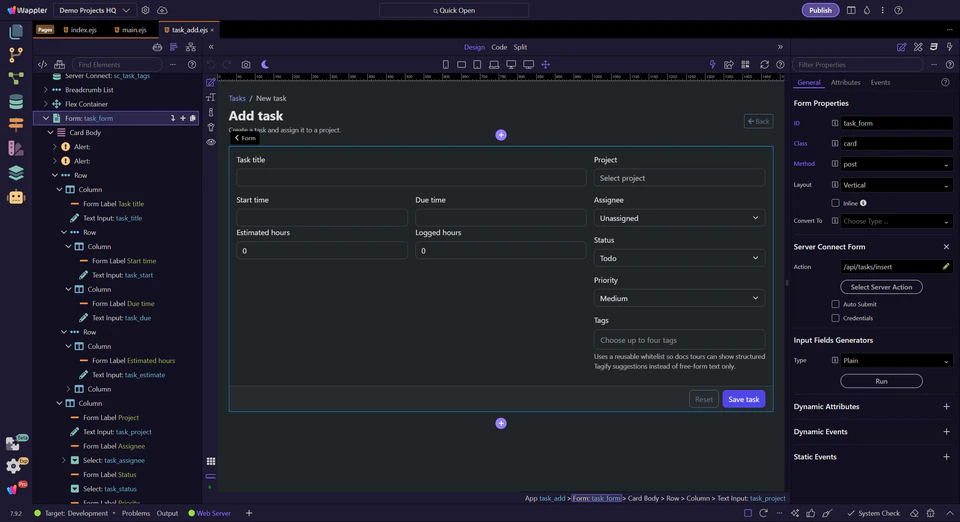 Screenshot: Advanced workflow