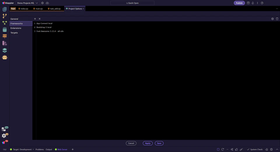 Screenshot: Add “Bootstrap 4 custom”