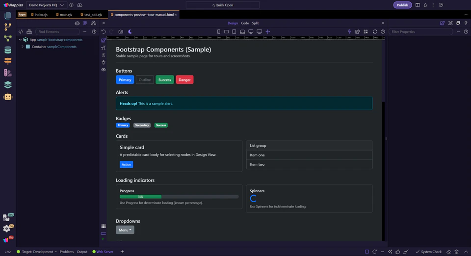 Screenshot: Two layers of frameworks