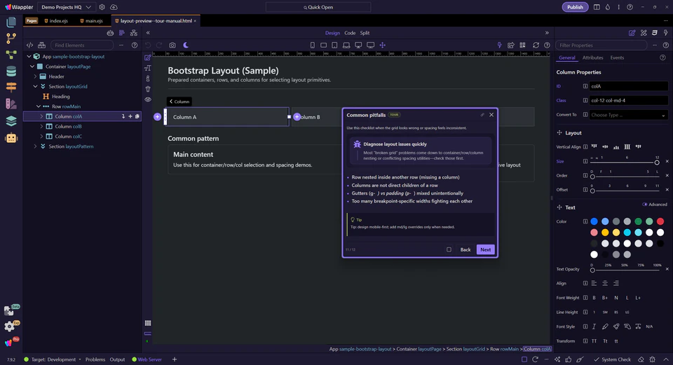 Screenshot: Common pitfalls