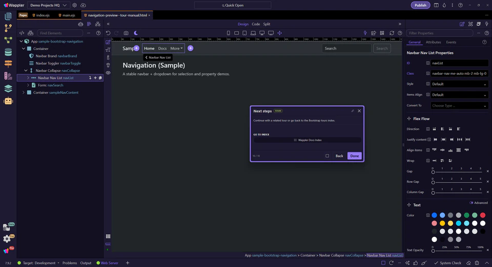 Screenshot: Next steps