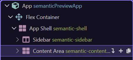 Screenshot: Select the content area in Structure