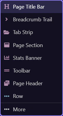 Screenshot: Pick Feature Grid from the quick menu