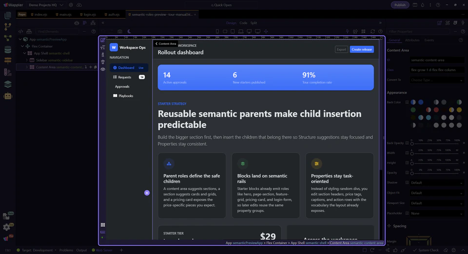 Screenshot: Continue with starter-based pages
