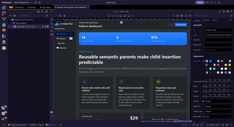 Screenshot: What the role system buys you